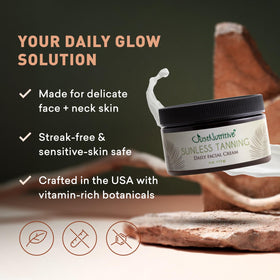 Just Nutritive cream texture swirled on hand for moisturizing, non-greasy finish