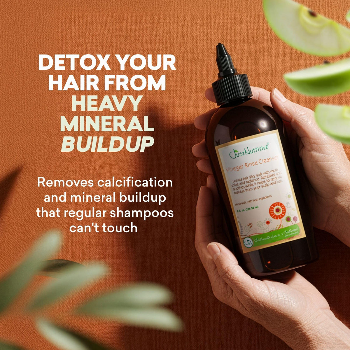 Just Nutritive texture drop on fingers showing lightweight rinse clarity
