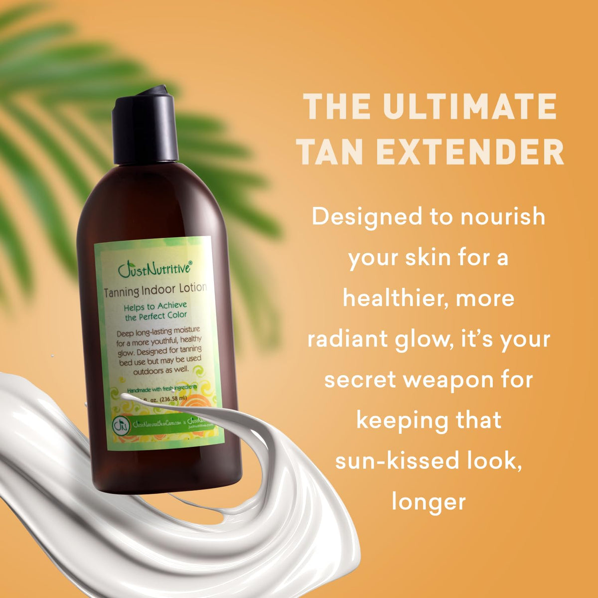 Just Nutritive lotion texture on palm highlighting non-greasy moisturizing feel