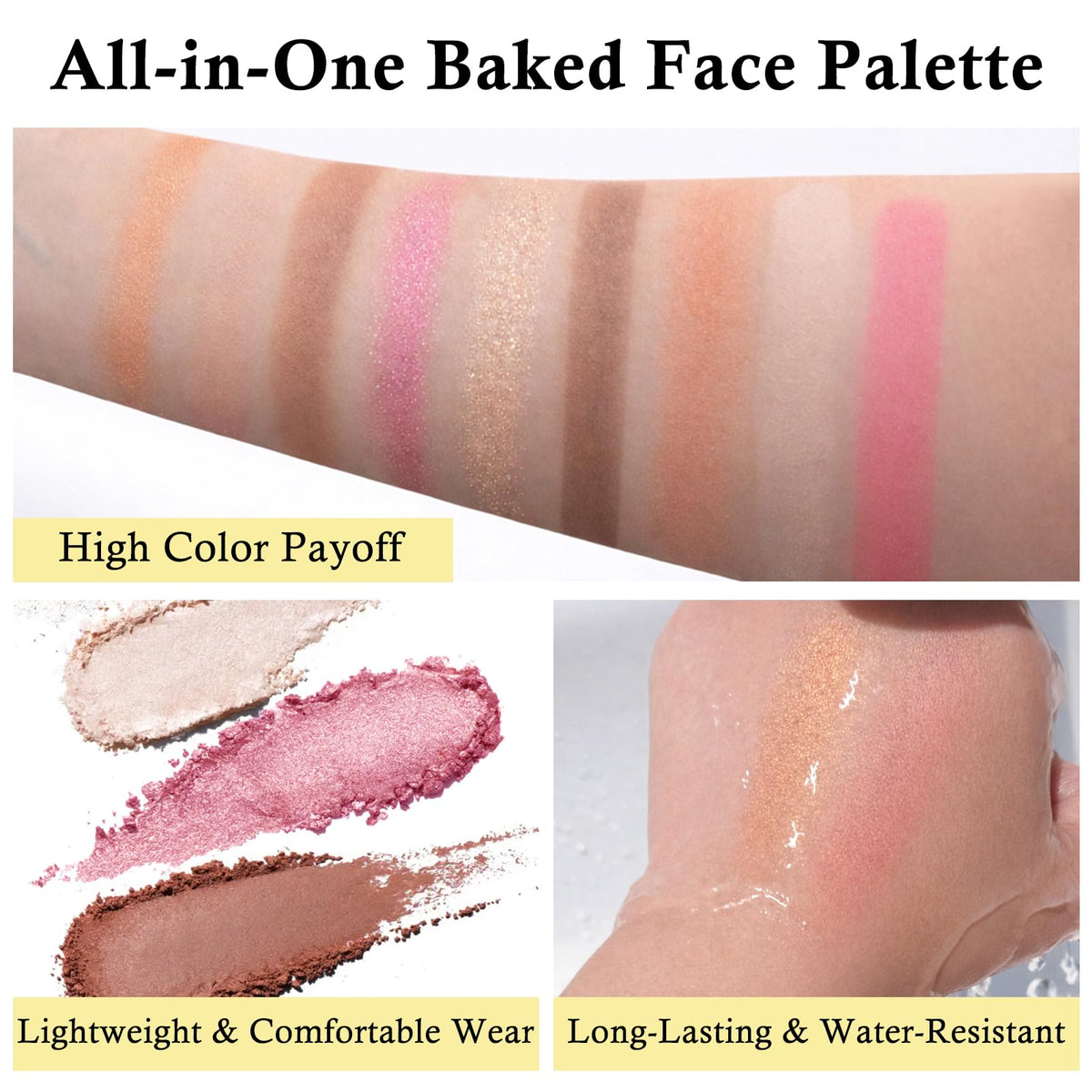 Jutqut blush and bronzer swatched to show natural cheek definition