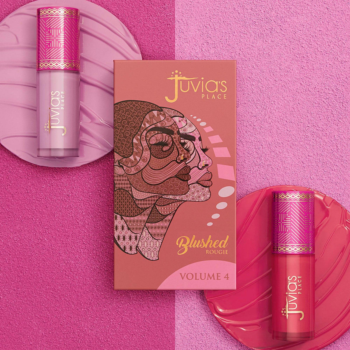 Juvia's Place used on lips and lids showing versatile multi-use color
