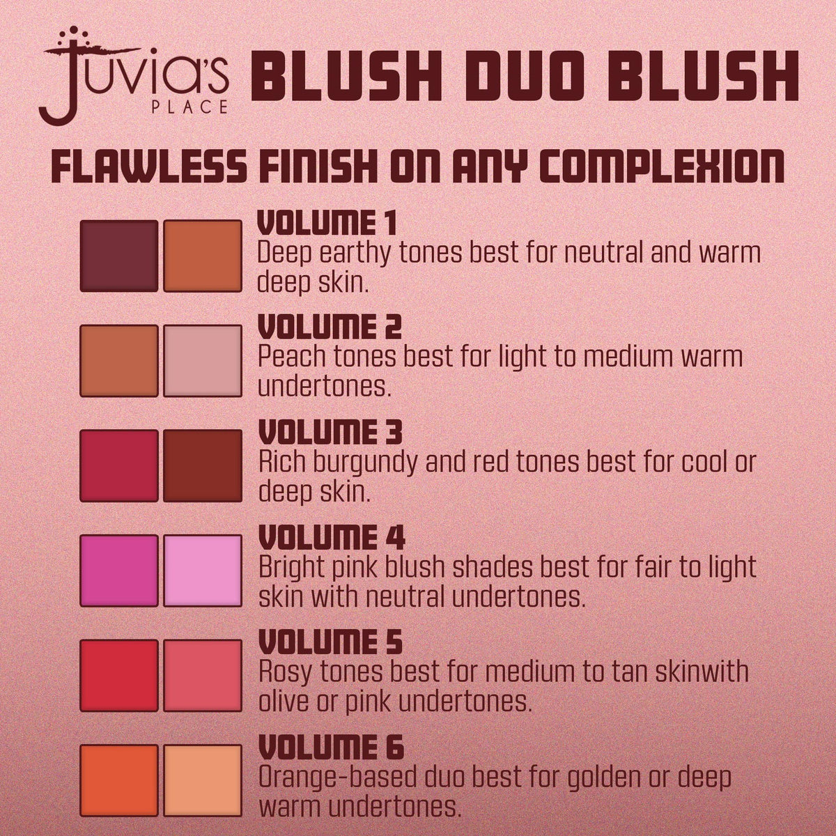Juvia's Place brush swipe across both tones demonstrating buildable color