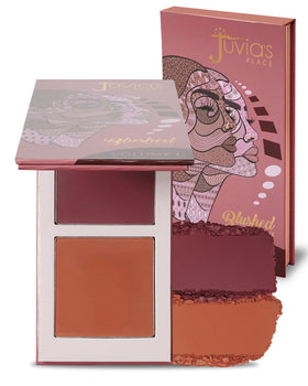 Juvia's Place compact front view showing two complementary blush shades and compact design
