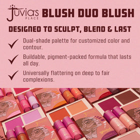 Juvia's Place compact held in hand to show size and travel-friendly convenience
