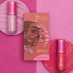 Juvia's Place compact inside a makeup bag for portable touchups and on-the-go convenience