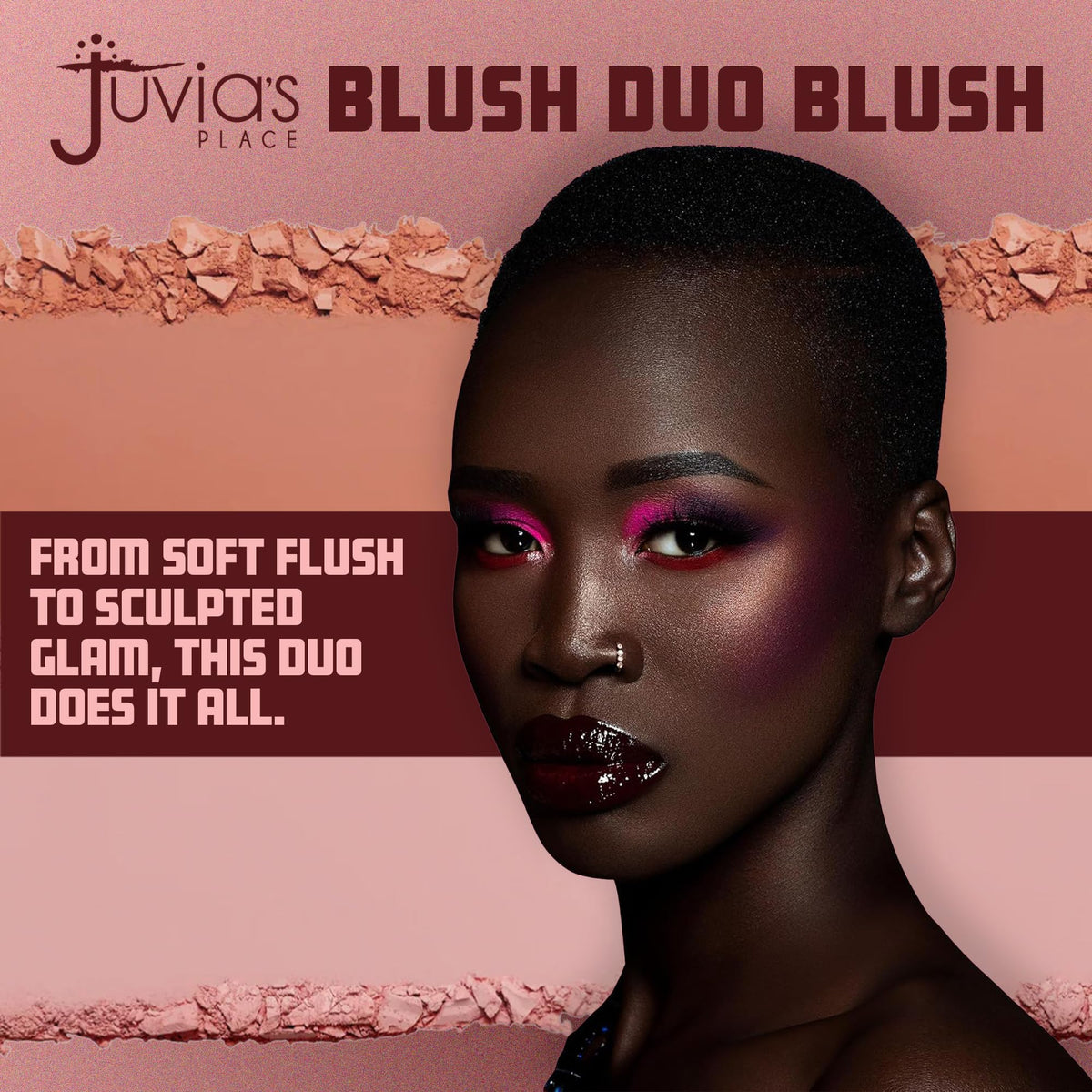 Juvia's Place texture swatch on skin highlighting blendable, buildable color