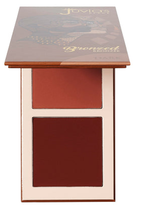 Juvia's Place compact front view showing sleek packaging and dual bronzer benefits