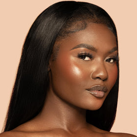 Juvia's Place bronzer applied to cheek demonstrating sculpted, natural contour