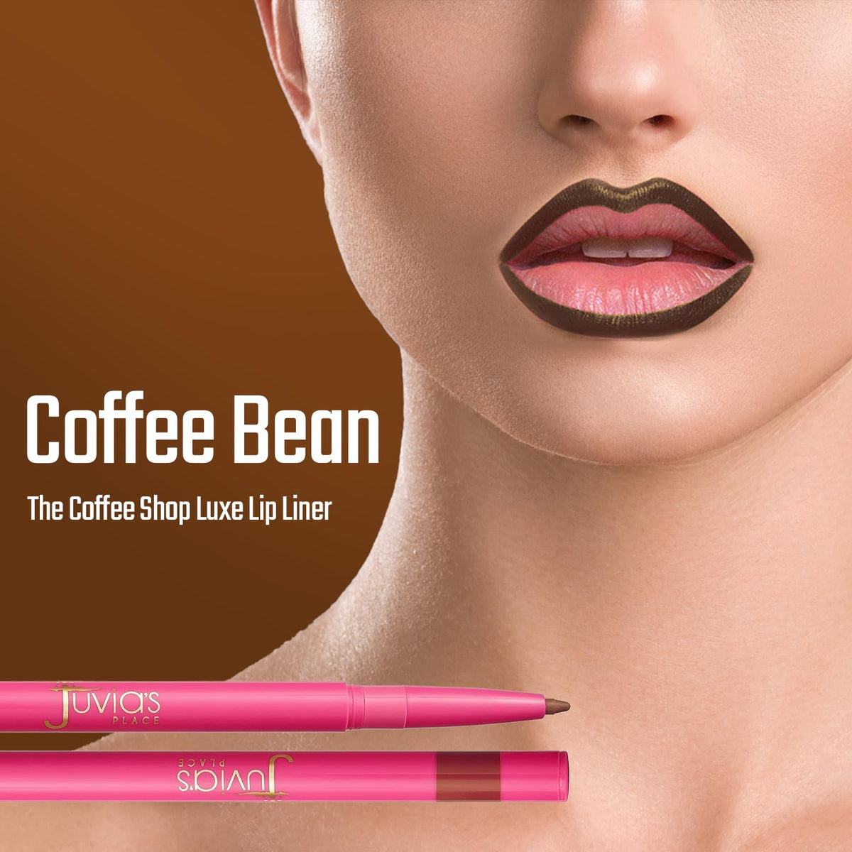 Juvia's Place Coffee Bean on lips lifestyle showing natural definition