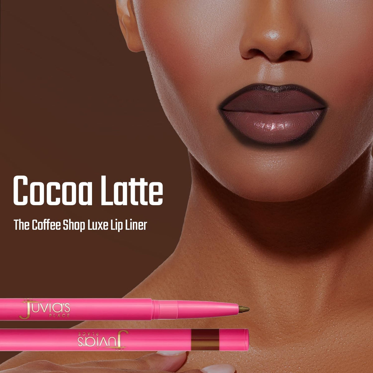 Juvia's Place creamy Cocoa Latte swatch showing smooth matte texture