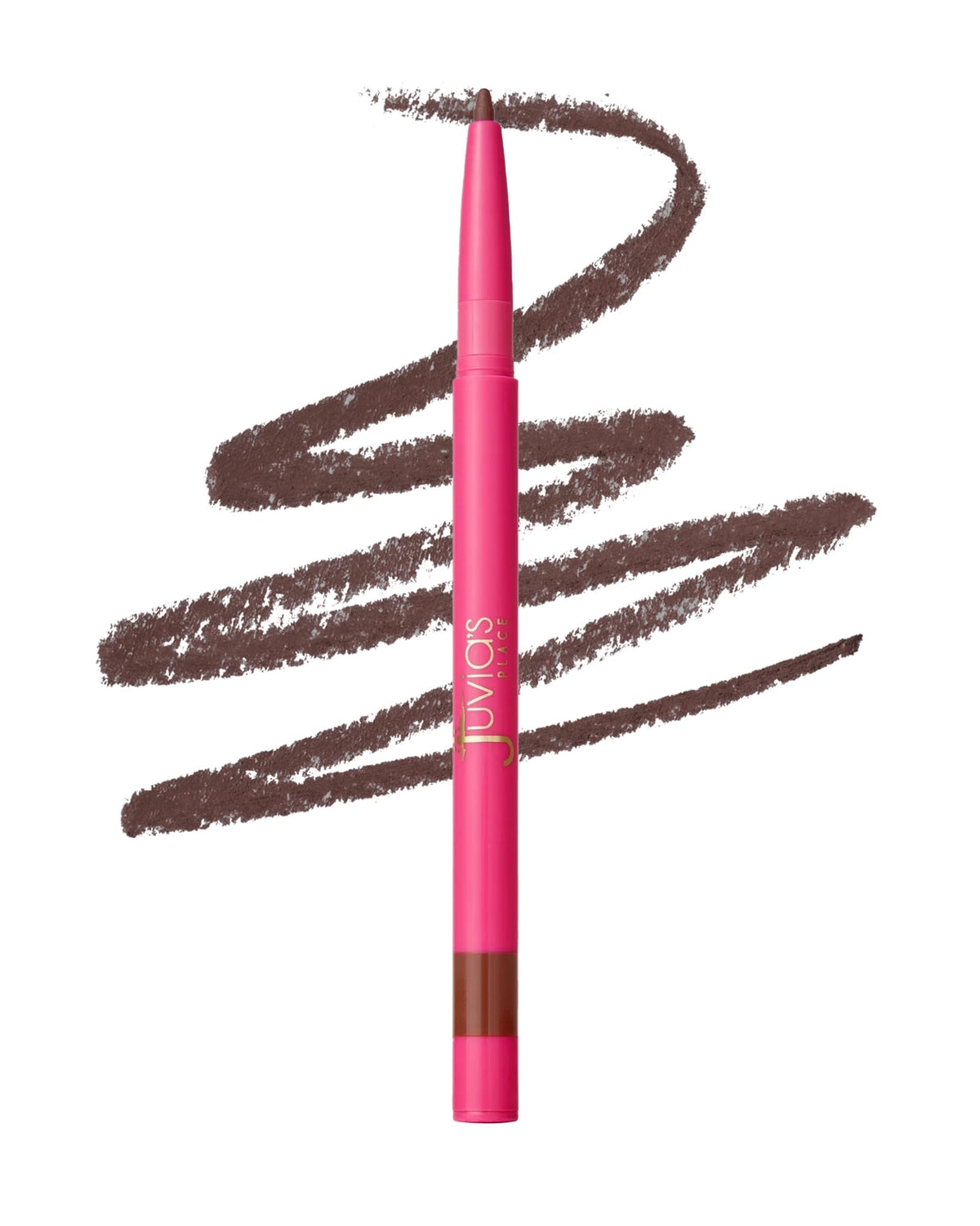 Juvia's Place Kola front packaging showing sleek retractable pencil and shade label, clear benefit: easy travel