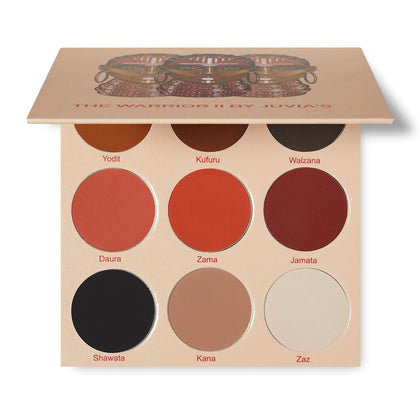 Juvia's Place front view of Warrior 2 palette showing vibrant color selection and portability