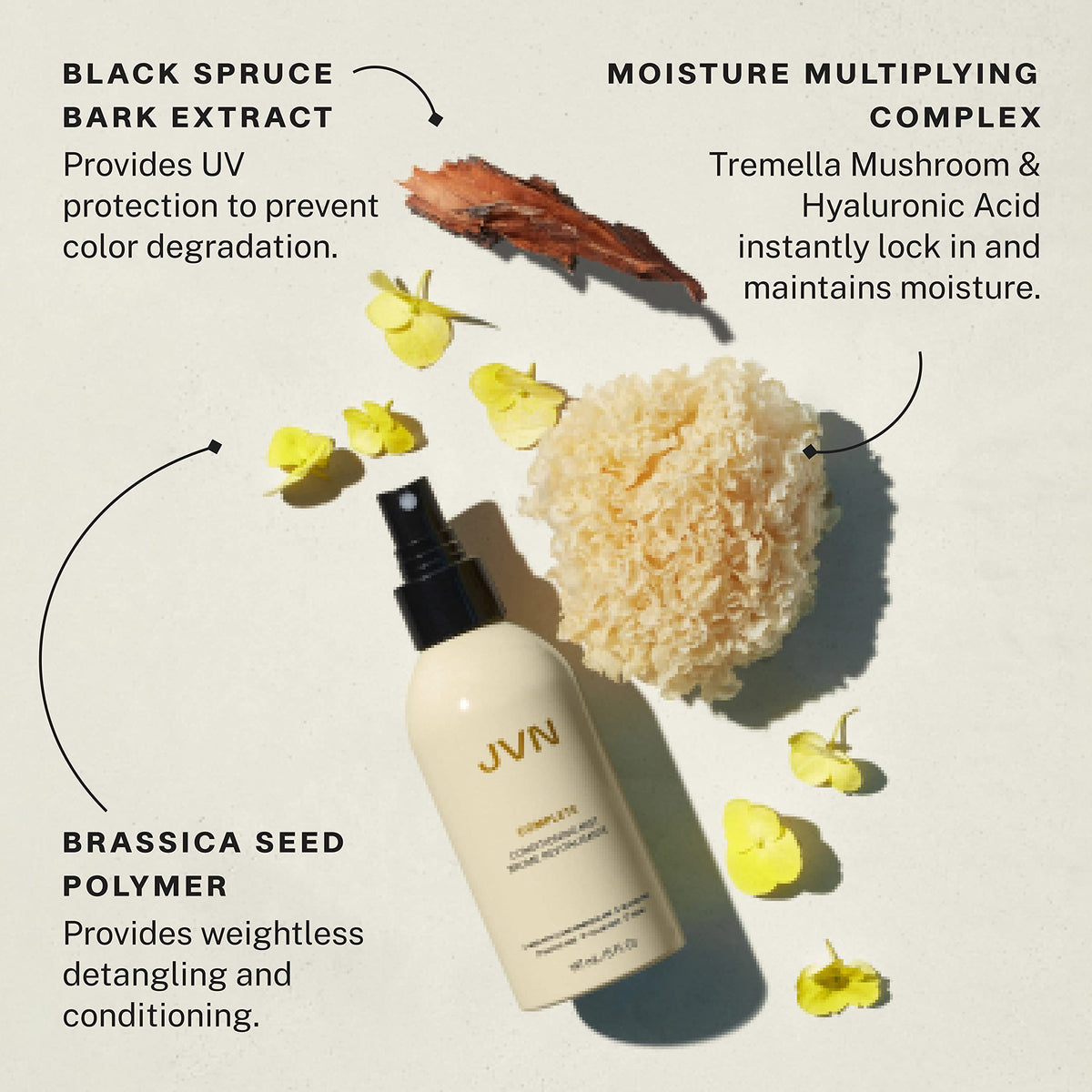 JVN mist applied to dry hair to refresh style and reduce frizz