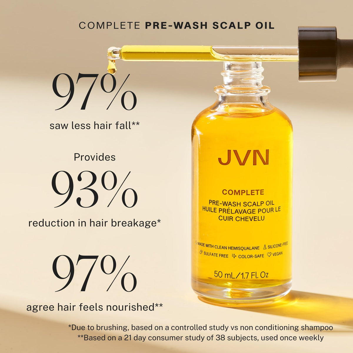 JVN natural ingredients display with rosemary neem moringa for scalp nourishment