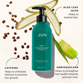 JVN shampoo pump detail with easy-dispense design for controlled, spill-free use