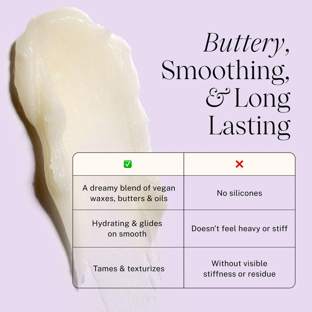 JVN butters waxes and oils ingredients emphasizing nourishment