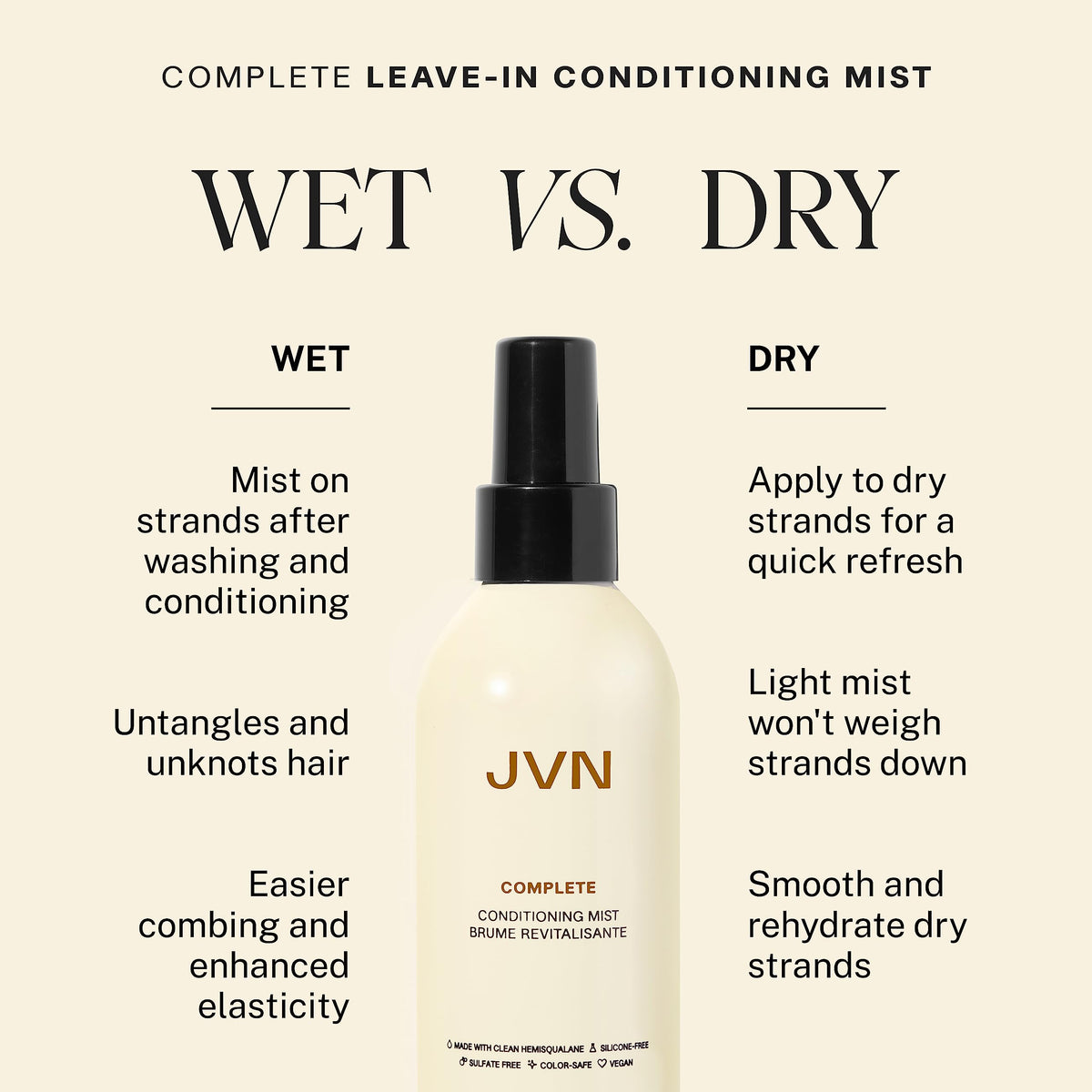 JVN texture droplet on fingers highlighting lightweight formula and quick absorption