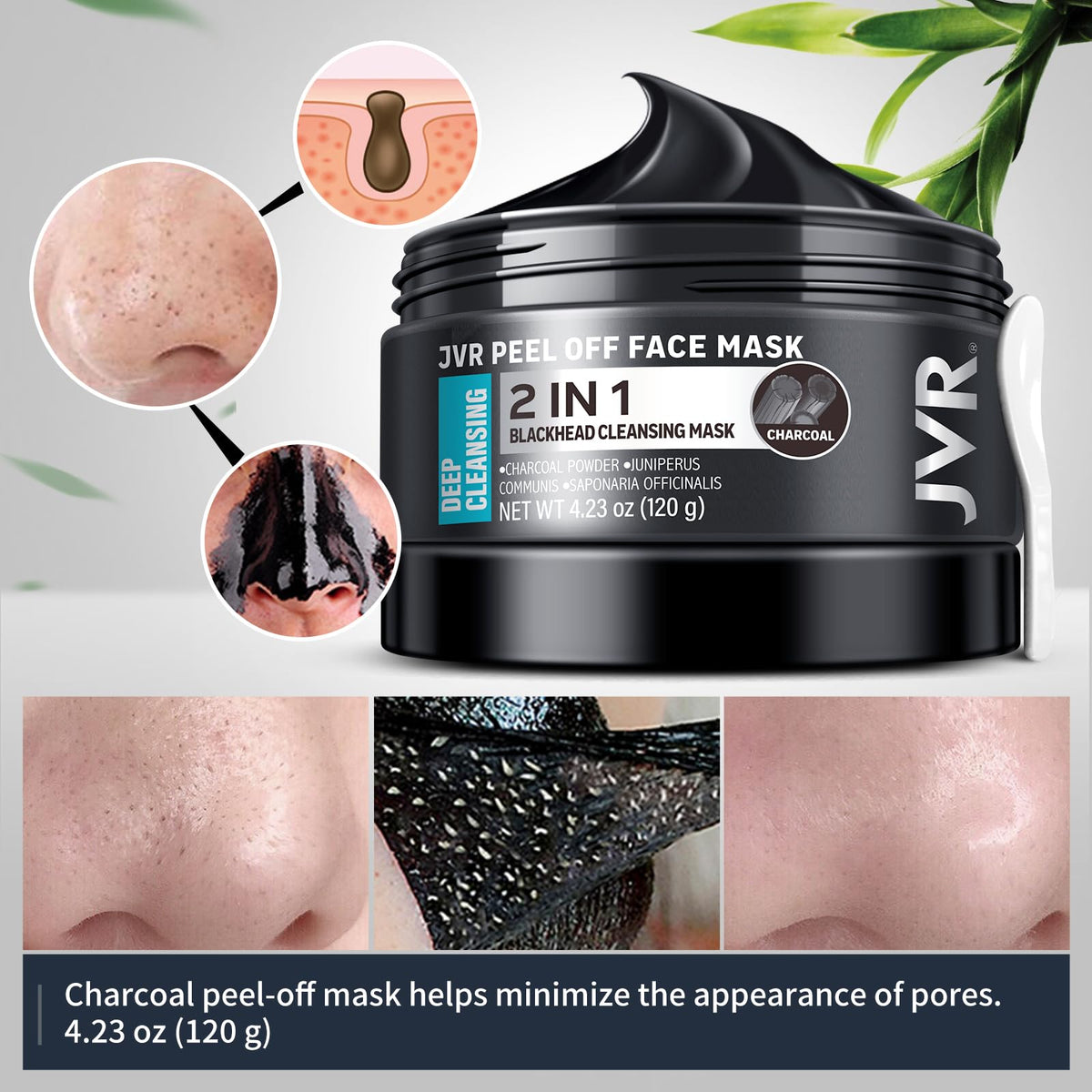 JVR after-use skin closeup showing smoother-looking pores benefit