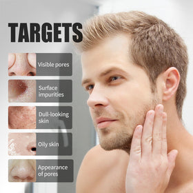 JVR applying charcoal mask to face, quick surface-cleaning benefit