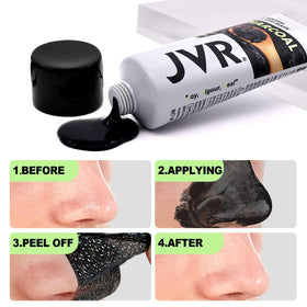 JVR charcoal peel away action removing impurities for clearer skin benefit