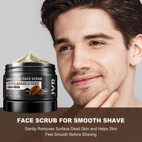 JVR close-up texture of scrub paste highlighting coffee grains for exfoliation