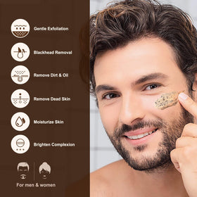 JVR face scrub texture close-up reveals coffee granules for exfoliation benefit