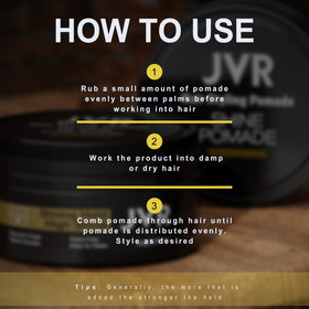 JVR before and after styling demonstration showing improved texture and shine