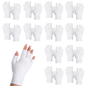 Jxiwfvl front pack showing 12 pairs of white fingerless gloves for convenient moisturizing
