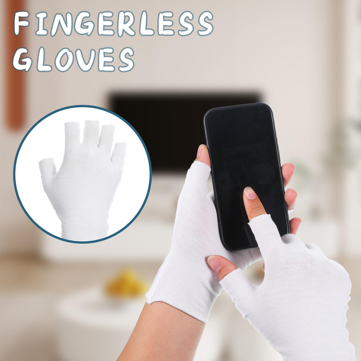 Jxiwfvl gloves with lotion on night table demonstrating overnight moisturizing routine