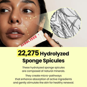K-SECRET close-up of dissolving spicules showing micro-resurfacing action