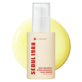 K-SECRET front bottle image showing sleek packaging and concentrated retinal formula benefit