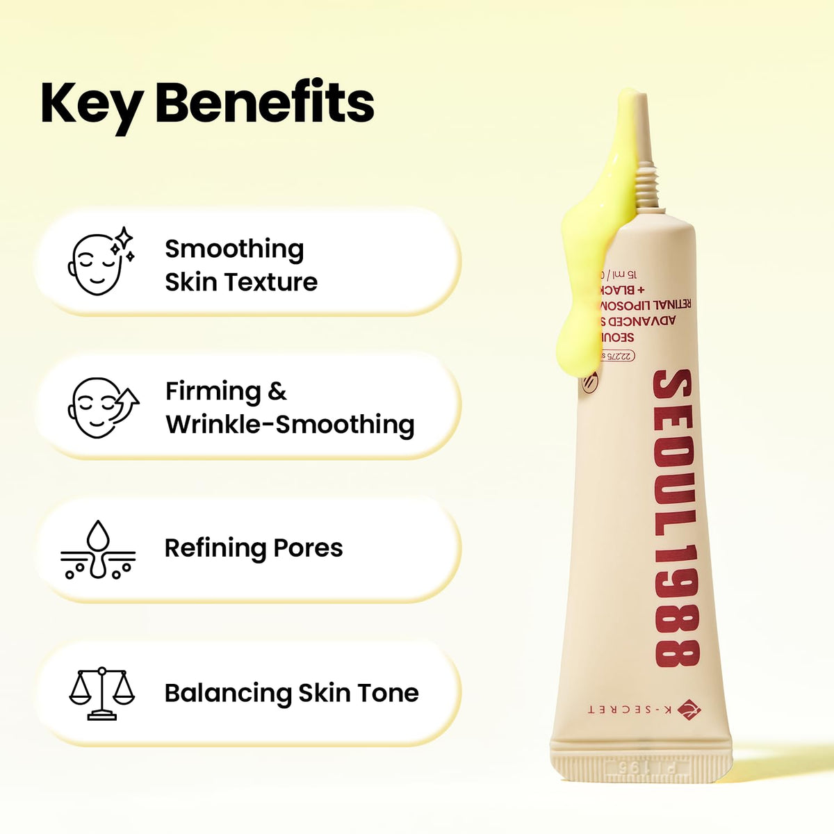 K-SECRET texture shot of serum droplet highlighting rich absorption benefit
