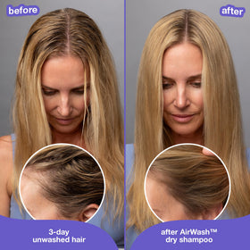 K18 before-and-after roots showing reduced oil and cleaner-looking hair