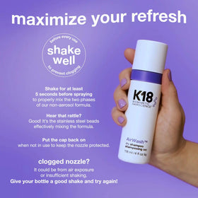 K18 AirWash handheld size comparison illustrating travel-friendly portability