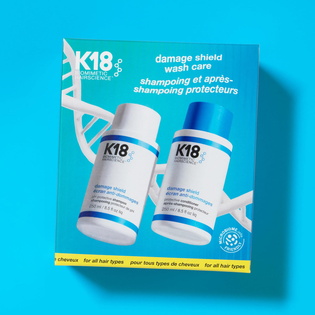 K18 bottle label detail with clear ingredient and usage information