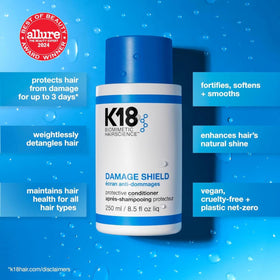 K18 creamy conditioner texture on palm showing lightweight feel and spreadability
