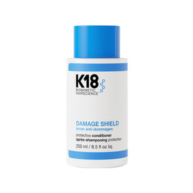 K18 front packaging shows bottle and branding, protects hair daily