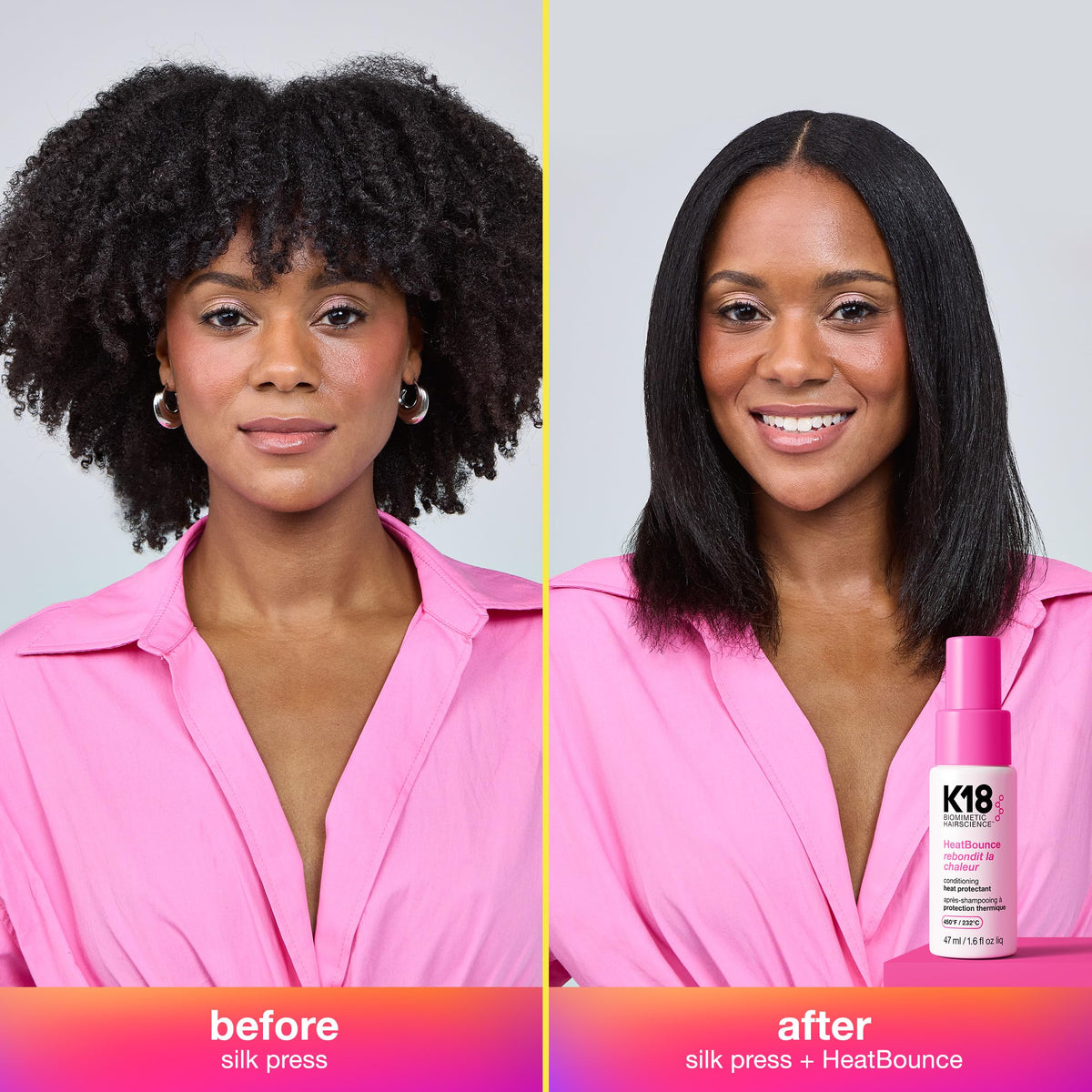 K18 formula close-up highlighting lightweight texture for detangling and softness benefit