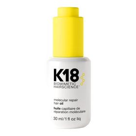 K18 bottle front view showing sleek design and clarity benefits