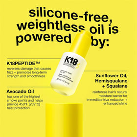 K18 with avocado and sunflower ingredients showcasing nourishing oils