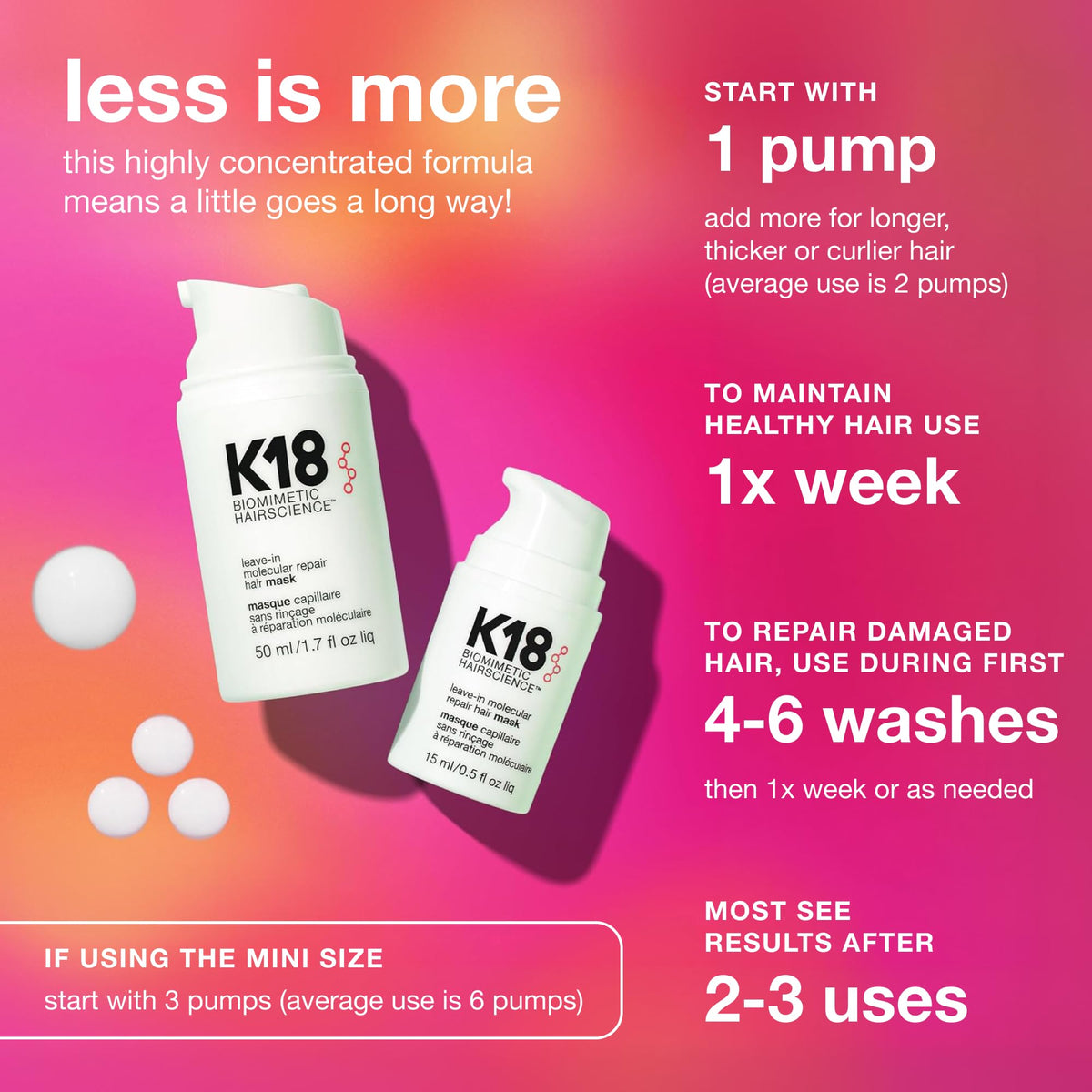K18 travel size tucked in purse offering portable repair on the go