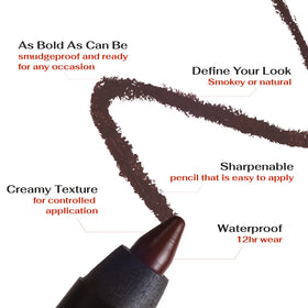 K7L brown eyeliner sharpened tip close-up demonstrating smooth application benefit
