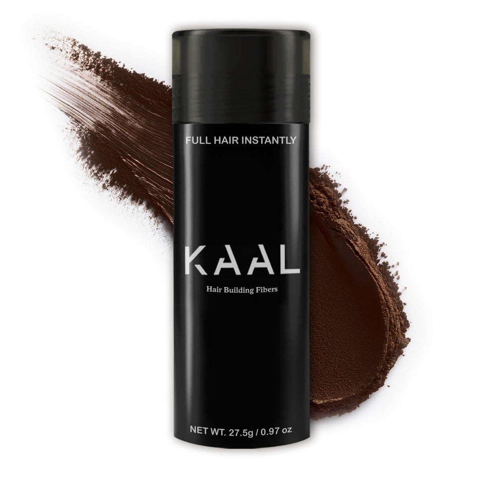 KAAL front packaging showing 27.5g dark brown refillable bottle and clear label benefit