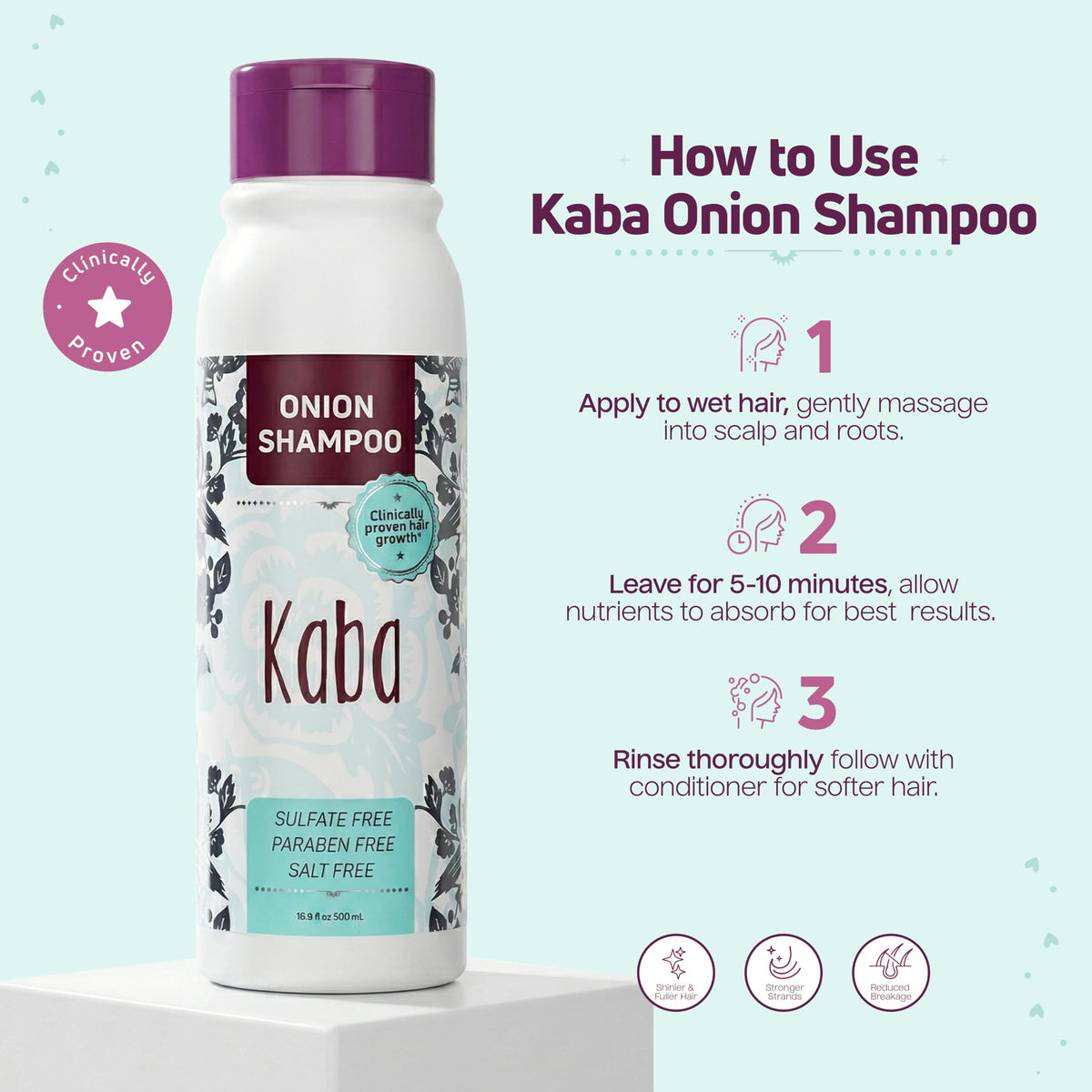 Kaba bottle next to ruler showing 500 ml size for routine use