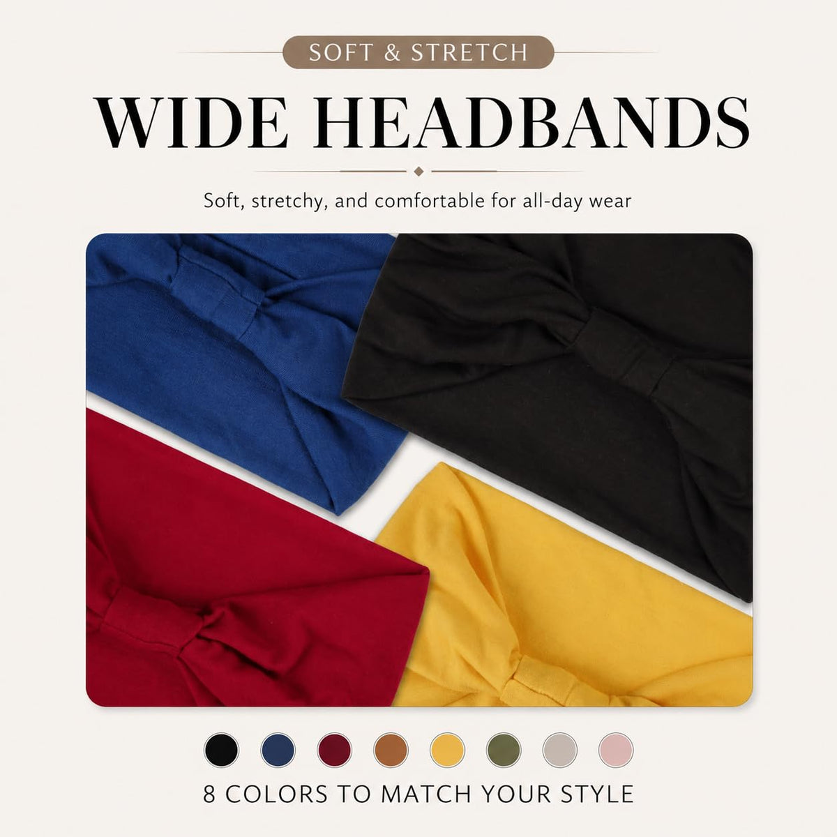 Kachanaa headband next to ruler showing size and adjustable stretch