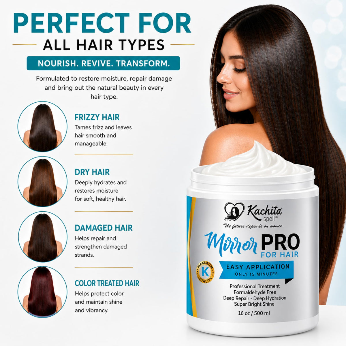 Applying Kachita Spell mask to wet hair for improved manageability benefit