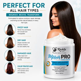 Applying Kachita Spell mask to wet hair for improved manageability benefit