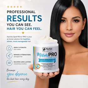 Kachita Spell mask on bathroom shelf suggesting at-home salon results benefit