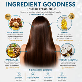 Kachita Spell ingredients display with argan and macadamia oils for repair
