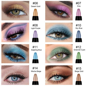 Kaely array of stick caps removed displaying the eight distinct shimmer and matte shades